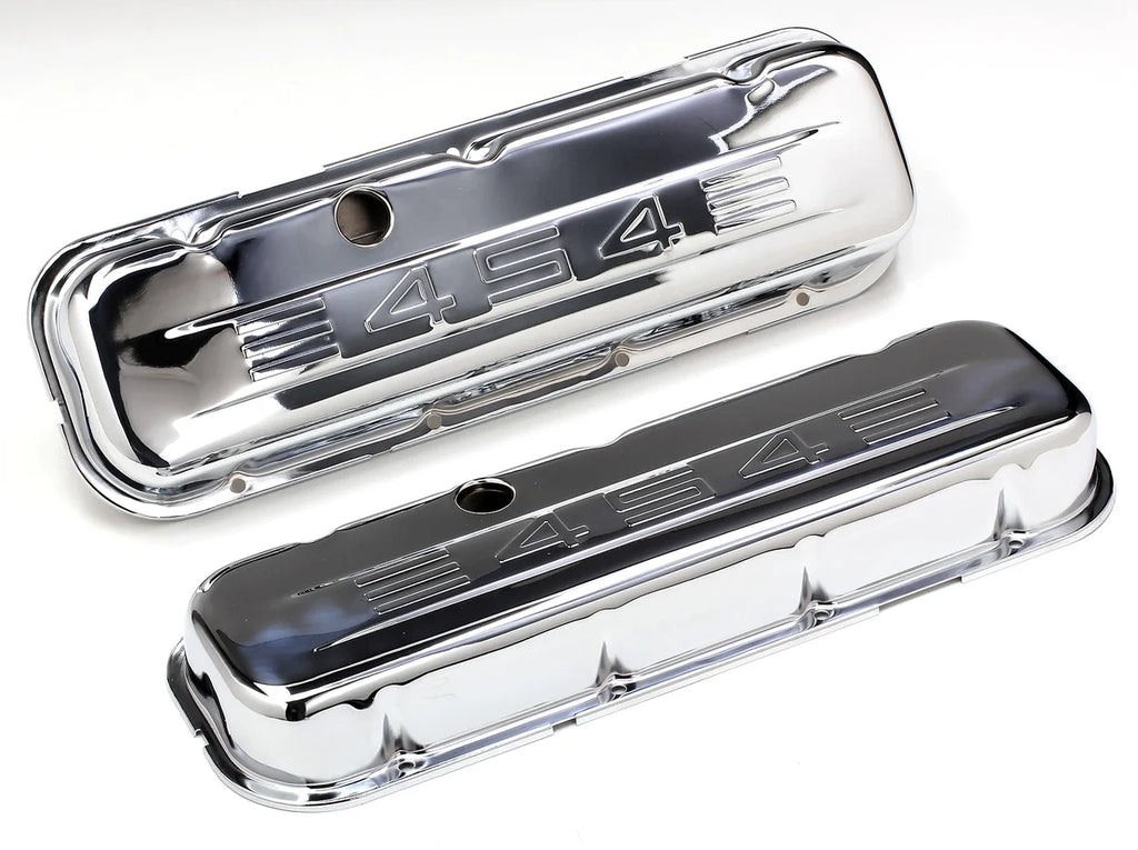 Trans-Dapt Performance C.I.D. Logo Design Valve Covers; SHORT; CHROME fits 1970-1995 Chevrolet Bel Air / 1970-1995 Chevrol...