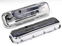 Load image into Gallery viewer, Trans-Dapt Performance C.I.D. Logo Design Valve Covers; SHORT; CHROME fits 1970-1995 Chevrolet Bel Air / 1970-1995 Chevrol...