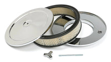 Load image into Gallery viewer, Trans-Dapt Performance MUSCLE CAR-STYLE Air Cleaner Set; 10 in. x 2-1/8 in. Tall, 5-1/8 in. Neck-CHROME - Main Product View