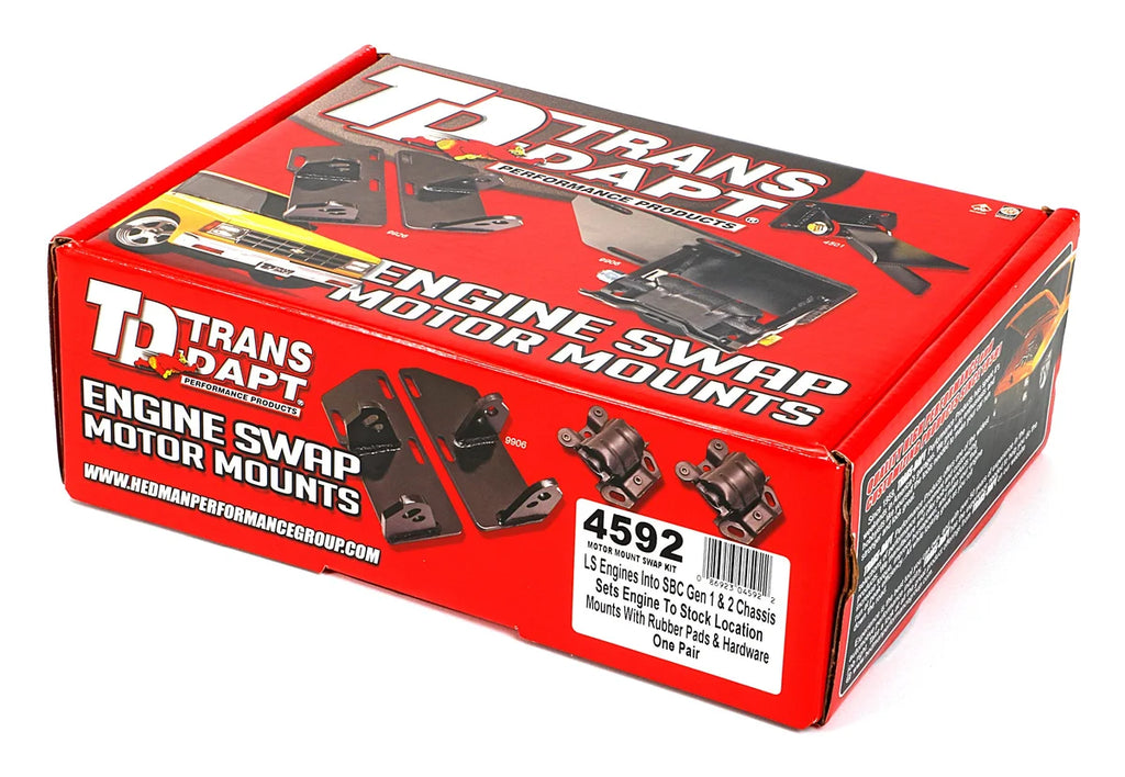 Trans-Dapt Performance Motor Mount Kit fits Chevrolet Sb Chassis / LS Series Engine (factory location)
