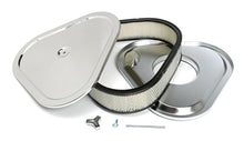 Load image into Gallery viewer, Trans-Dapt Performance TRI-FLOW Triangular Air Cleaner Set; 14 in. Wide; 3 in. Tall-CHROME - Main Product View
