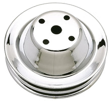 Load image into Gallery viewer, Trans-Dapt Performance WATER PUMP Pulley; 2 Groove; LONG Water Pump-CHROME fits 1969-1985 Chevrolet 283-350 - Main Product...