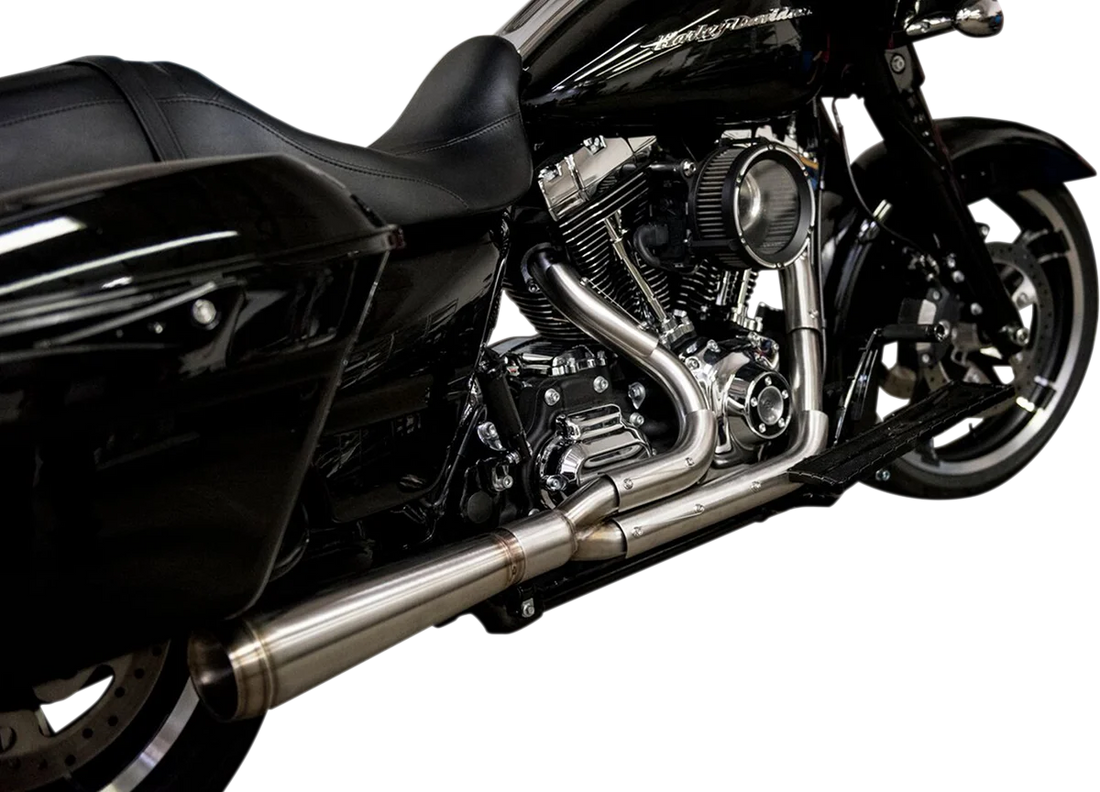 Trask 2-into-1 Assault Exhaust System - Full Stainless - Straight - Side View