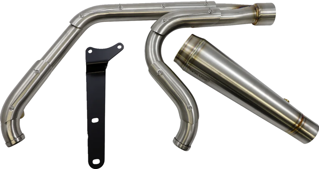 Trask 2-into-1 Assault Exhaust System - Full Stainless - Straight - Back View