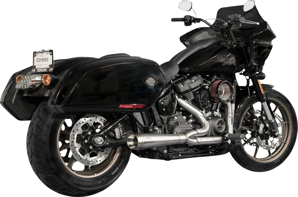 Trask 2-into-1 Assault Exhaust System - Natural - with Bags - Side View