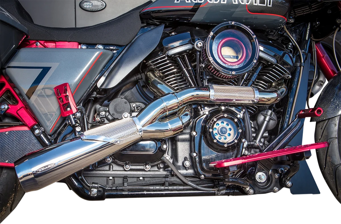Trask 2-into-1 Big Sexy Exhaust System - Polished Stainless Steel - Side View