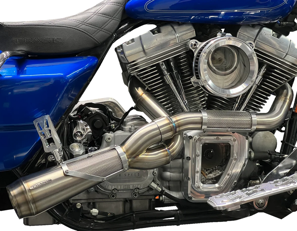 Trask 2-into-1 Big Sexy Exhaust System - Raw Stainless Steel - Side View