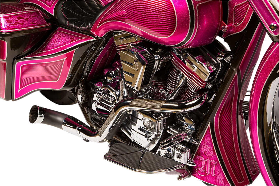 Trask 2-into-1 Nasty Bastard Exhaust System - Chrome - '97-'16 FL - Back View