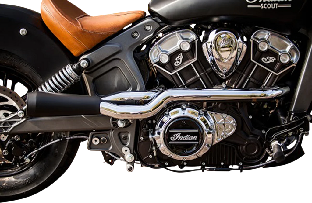 Trask 2:1 Exhaust - Black - Indian Scout - Side View