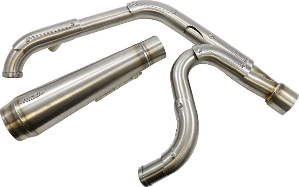 Trask Assault 2:1 Exhaust - Full Stainless - '91-'05 Dyna - Back View