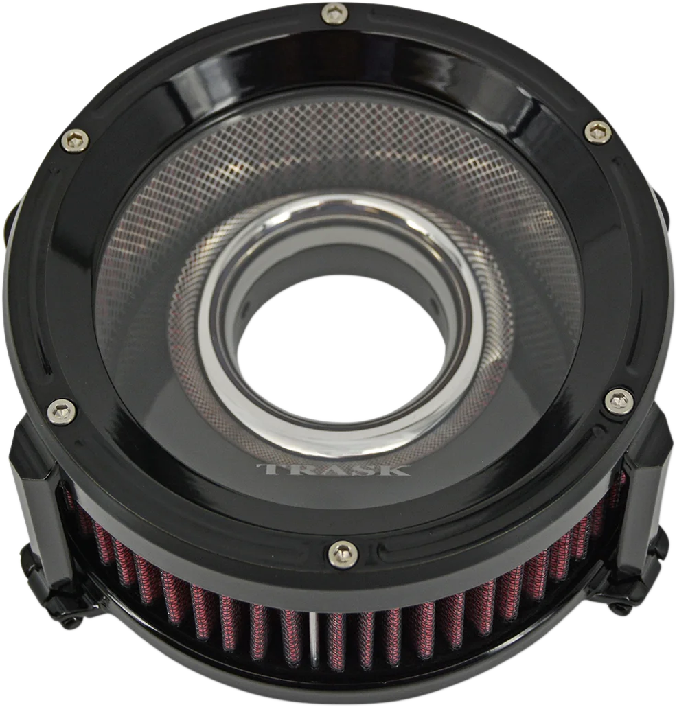 Trask Assault Charge High-Flow Air Cleaner - Gloss Black - Side View