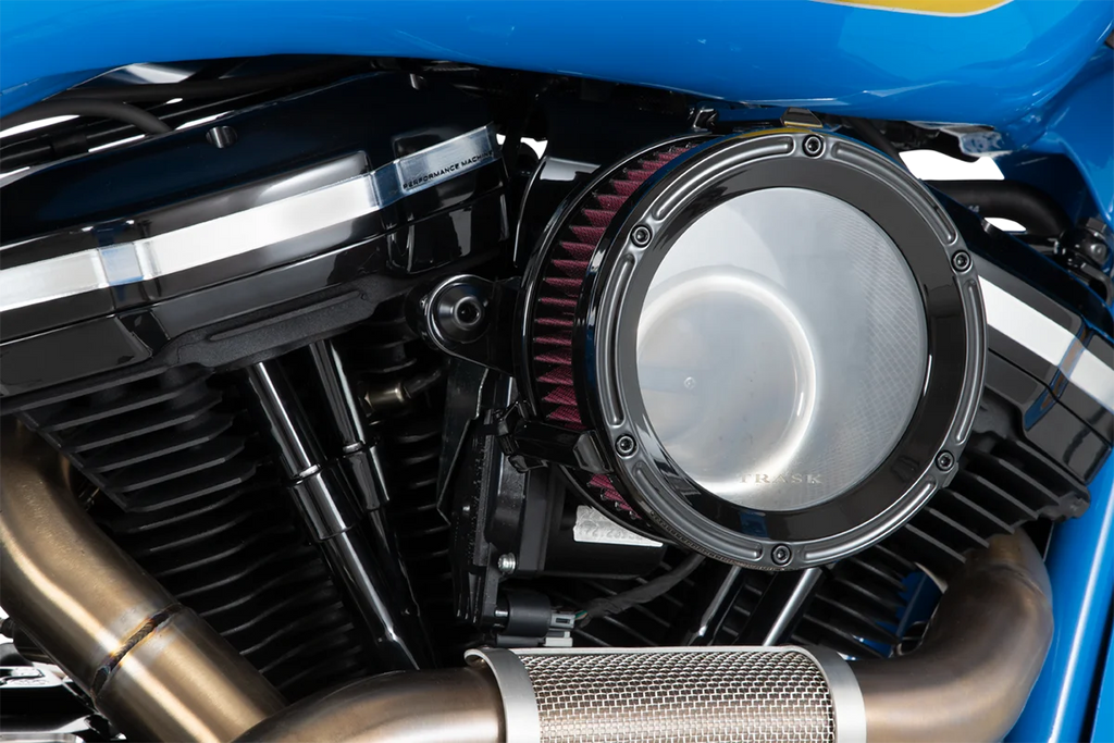 Trask Assault Charge High-Flow Air Cleaner - Raw - Side View