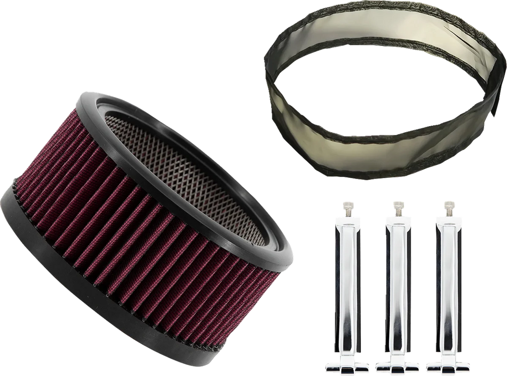 Trask Big Power Filter Kit - Chrome - Side View