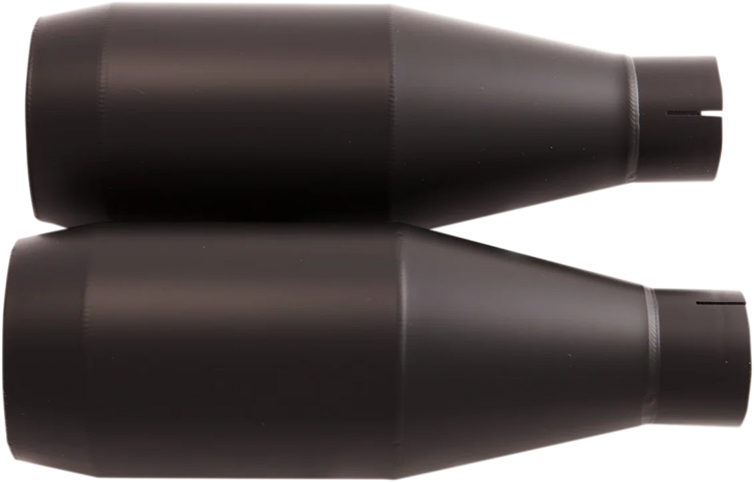 Trask Slip-On Mufflers - Black - Back View