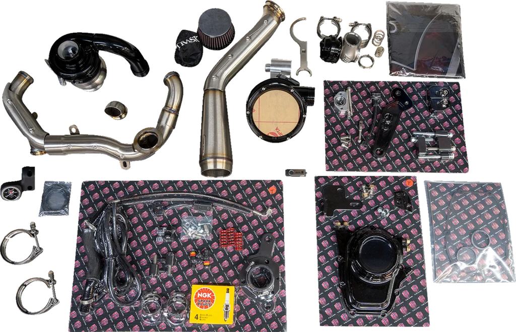 Trask Tornado Turbo Performance Kit - Black with Brushed Stainless Steel Exhaust - Main Product View