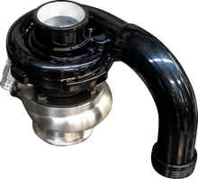 Load image into Gallery viewer, Trask Tornado Turbo Performance Kit - Black with Brushed Stainless Steel Exhaust - Side View