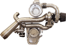 Load image into Gallery viewer, Trask Tornado Turbo Performance Kit - Polished with Brushed Stainless Steel Exhaust - Back View
