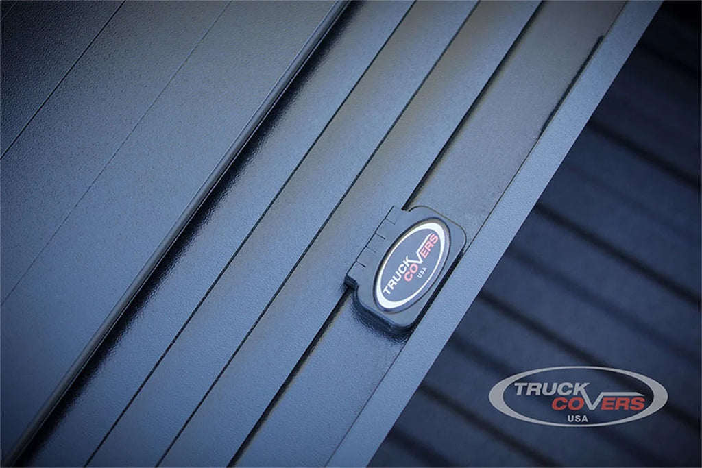 Truck Covers USA American Roll Cover - Hard Retractable Roll-up Tonneau Cover - Side View