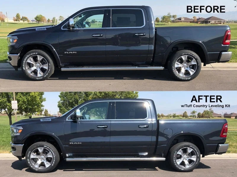Tuff Country 19-23 Dodge Ram 1500 2in Front Leveling Kit with Ride Height Sensor Links - Installation View