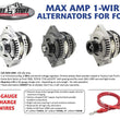 Load image into Gallery viewer, Tuff Stuff Performance Accessories 225 MAX Amp Alternator 1 Groove 1 Wire Black 8441B1G1W - Side View
