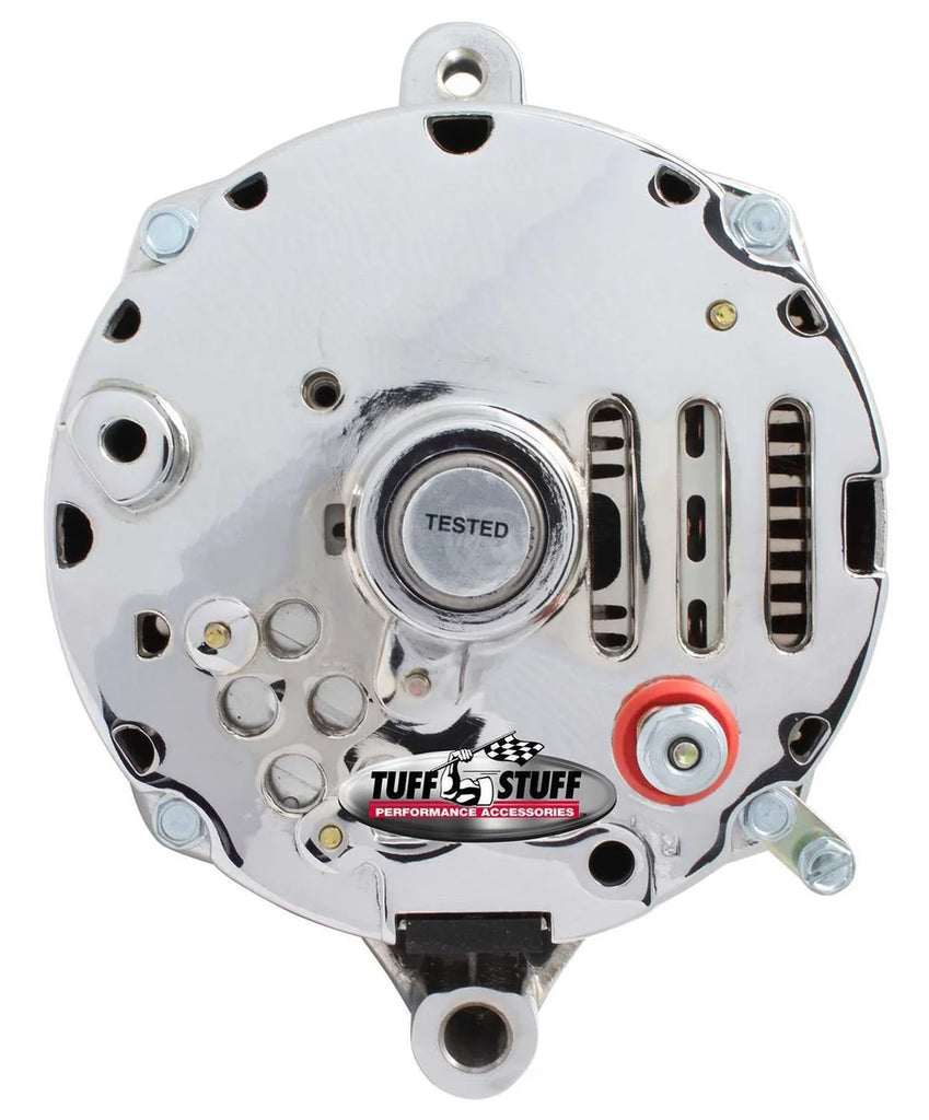 Tuff Stuff Performance Accessories Alternator Chrome 1 Wire 6 Groove Pulley 7068RD6G fits Ford - Side View