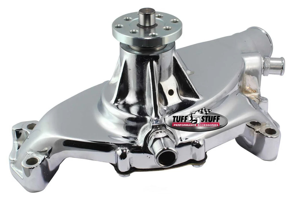 Tuff Stuff Performance Accessories BBC Short Water Pump Aluminum Smooth Chrome 1496NA - Main Product View