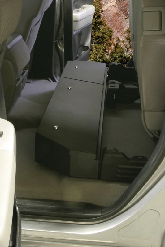 Tuffy 07-21 Toyota Tundra Double Cab Underseat Lockbox W/ Keyed Lock - Back View