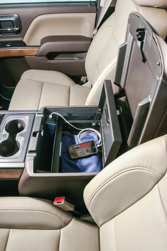 Tuffy Console Safe W/ Keyed Lock For Chevrolet Silverado - Side View