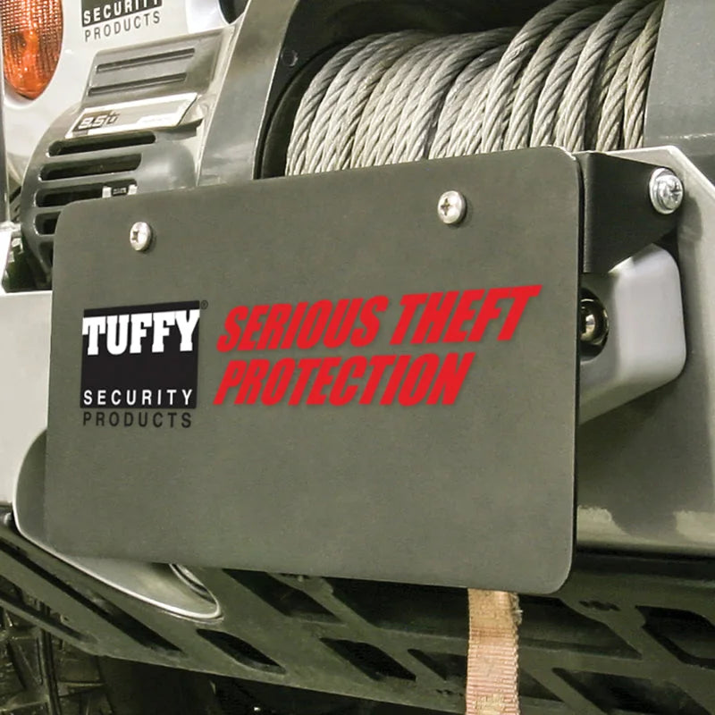 Tuffy Flipup License Plate Holder- Winch W/Hawse- Blk - Main Product View