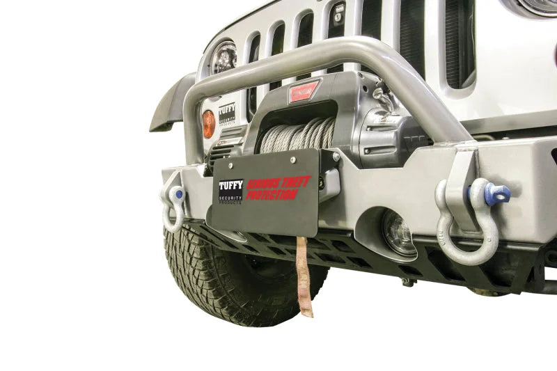 Tuffy Flipup License Plate Holder- Winch W/Hawse- Blk - Installation View