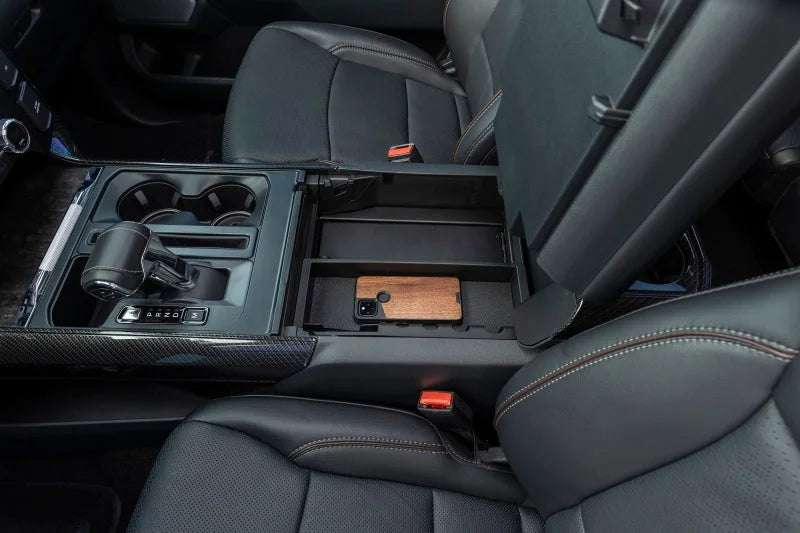 Tuffy Ford F150 Console Safe W/ Combo Lock For W/ Flow Thru Console - Back View