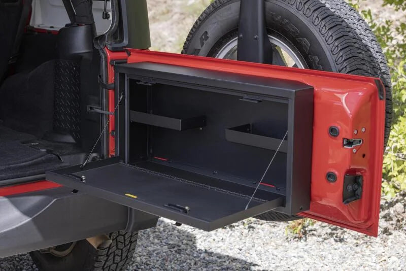 Tuffy Jeep Wrangler Tailgate Lockbox W/Keyed Lock - Back View