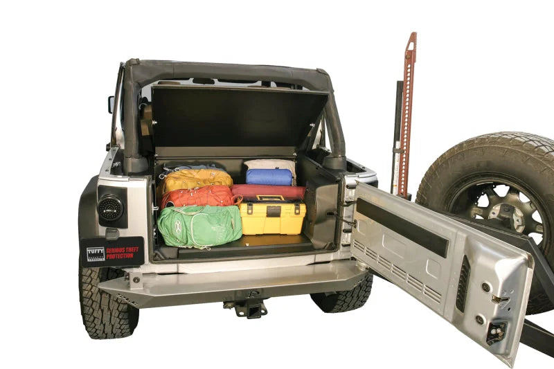 Tuffy Jk 2011+ Deluxe Security Deck Enclosure- Black - Back View