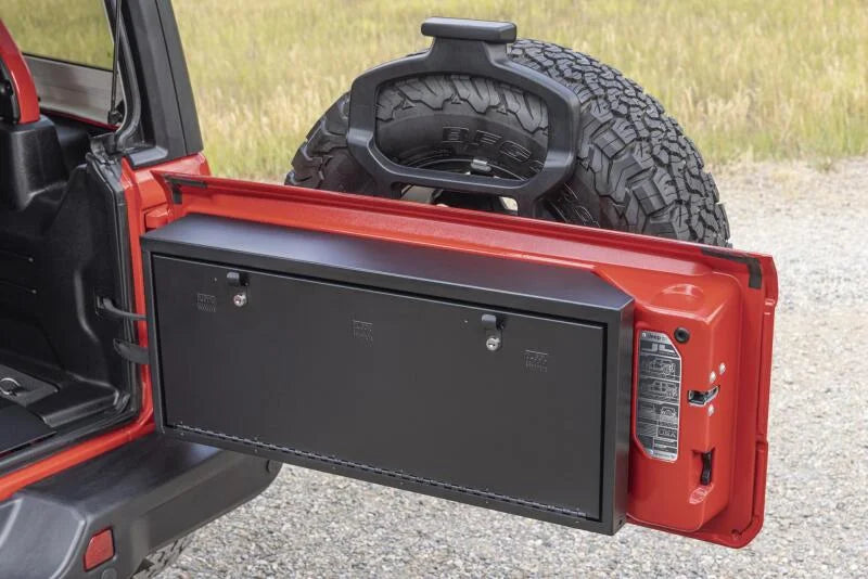 Tuffy Tailgate Lockbox W/ Keyed Lock For Jeep Wrangler - Side View