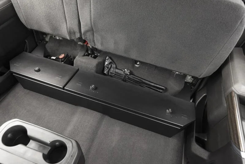 Tuffy Underseat Lockbox W/ Combo Lock For Chevrolet Silverado & Gmc Sierra Crew & Double Cab - Back View