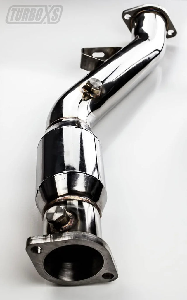 Turbo XS 02-07 WRX-STi  / 04-08 Forester XT High Flow Catalytic Converter Pipe - Side View