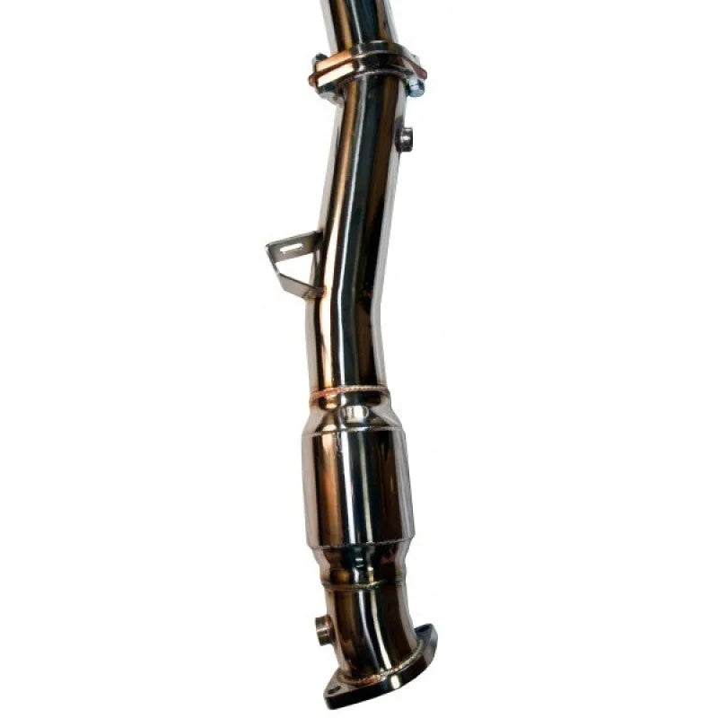 Turbo XS 02-07 WRX-STi / 04-08 Forester XT High Flow Catted Downpipe - Side View