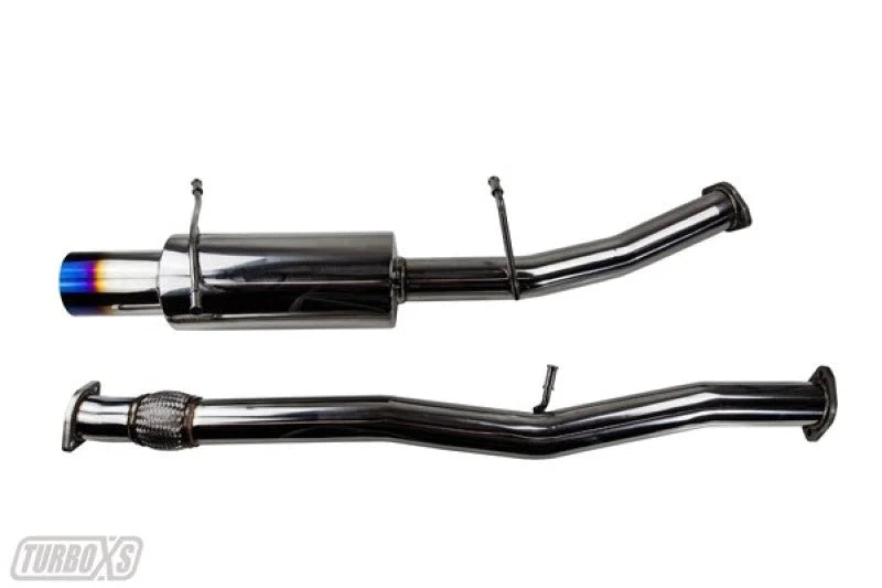 Turbo XS 02-07 WRX-STi Catback Exhaust Blued Tips - Side View