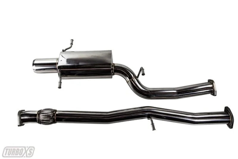 Turbo XS 02-07 WRX-STi Catback Exhaust Polished Tips - Installation View