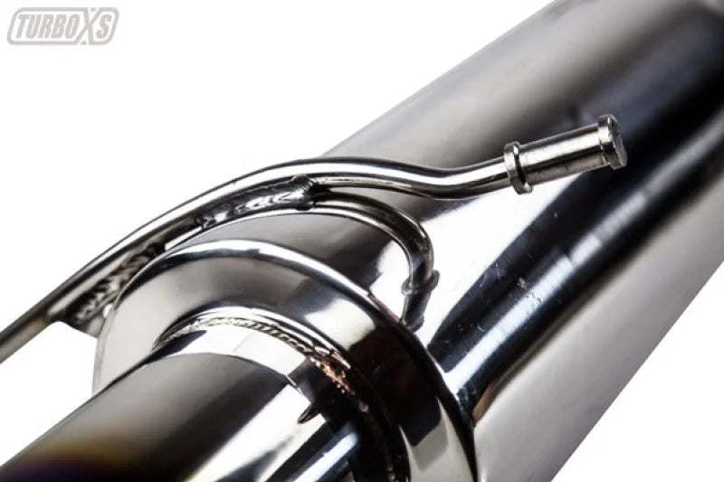 Turbo XS 02-07 WRX-STi Rear Muffler Assembly w/ Titanium Tip - Installation View