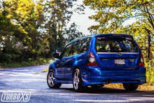 Load image into Gallery viewer, Turbo XS 04-08 Forester XT Axle Back 4in Polished Stainless Tip Muffler - Side View