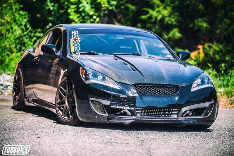 Turbo XS 09-14 Hyundai Genesis Coupe License Plate Relocation Kit - Side View