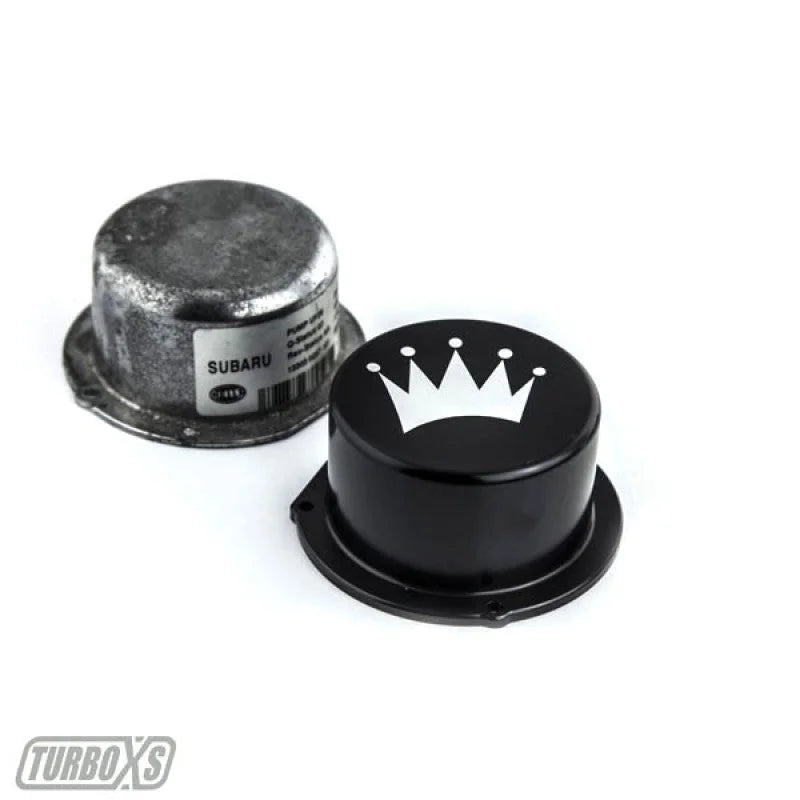 Turbo XS 15-16 Subaru WRX Billet Aluminum Vacuum Pump Cover - Black - Side View