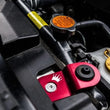 Load image into Gallery viewer, Turbo XS 15-16 Subaru WRX/STI Billet Aluminum Radiator Stay - Red - Back View
