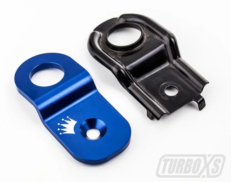 Turbo XS 15-16 Subaru WRX/STI Billet Aluminum Radiator Stay - Red - Installation View