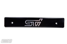 Load image into Gallery viewer, Turbo XS 15-17 Subaru WRX/STi Billet Aluminum License Plate Delete Black Machined STi Logo - Main Product View