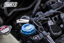 Load image into Gallery viewer, Turbo XS 2016+ Honda Civic Blue Oil Cap - Side View