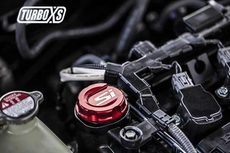 Turbo XS 2016+ Honda Civic Red Oil Cap - Detail View