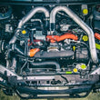 Load image into Gallery viewer, Turbo XS FMIC 2015-2017 Subaru STi - Wrinkle Red Pipes - Back View