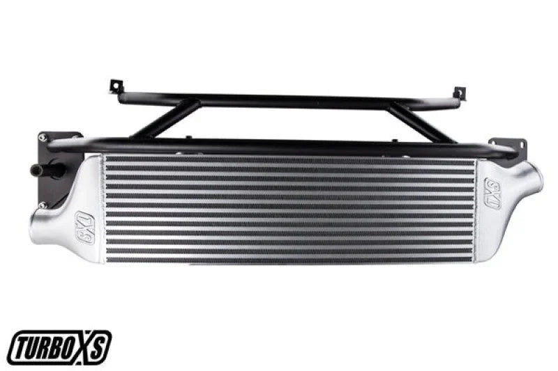 Turbo XS FMIC for 15-16 Subaru WRX - Polished Pipes - Side View